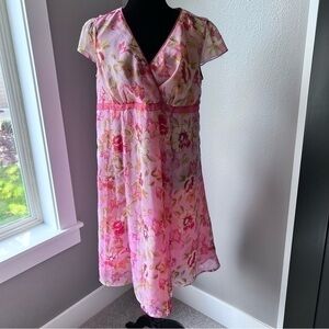 Motherhood Maternity pink floral dress size medium
